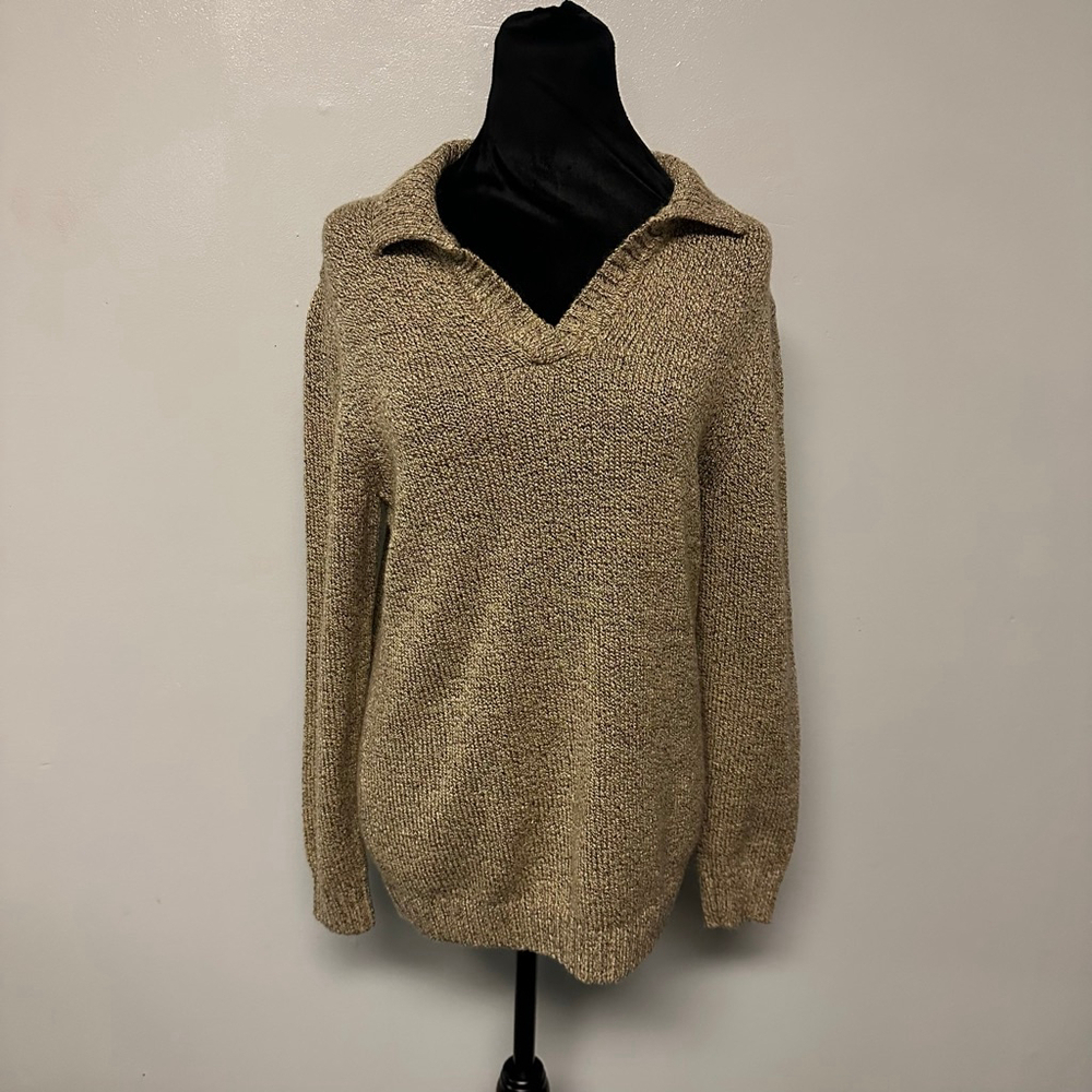 Women's Carolyn Taylor V-Neck Sweater size Small Beige Brown